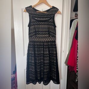Neiman Marcus Black Lace Sleeveless Dress, Size 4